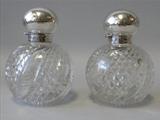 Edwardian Silver Mounted Perfume Bottles