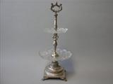 Austrian Antique Silver Cake Stand Crystal