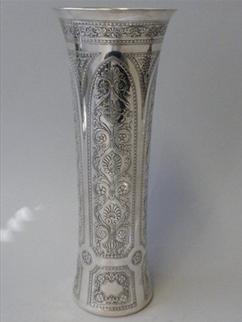 Tiffany Acid Etched Sterling Silver Vase
