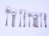 A 28 piece part canteen of Georgian sterling silver flatware