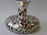 Gorham Silver Overlay Cranberry Glass Flower Center