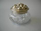 Cut Crystal And Sterling Silver Vanity Jar