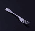 A Victorian fiddle, thread and shell pattern sterling silver table fork