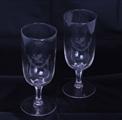 Fine pair of armorial glass goblets