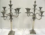 Antique Victorian, Pr. 5 Light, Sheffield Silver Plated Candelabra. 24
