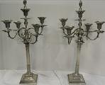 Antique Victorian, Pr. 5 Light, Sheffield Silver Plated Candelabra. 27