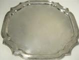 Square, Sterling Silver Footed Salver / Tray, 15 1/4