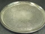 Large, Oval Antique Tray. Silver Plated. 1853