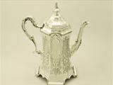 A Very Fine Antique Victorian English Sterling Silver Coffee Pot