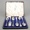 Two sets of three George II/George III silver Irish Hanoverian pattern dessert spoons