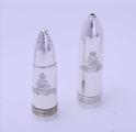 REGIMENTAL: Rare World War One sterling silver artillery shell condiment set