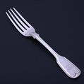 A William IV sterling silver fiddle and thread pattern table fork