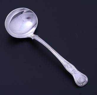 A George III Scottish sterling silver sauce ladle