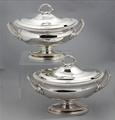 pair of covered sauce tureens
