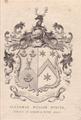 A framed 19th century bookplate for Alderman Wm Hunter, Sheriff of London 1844