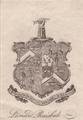 A framed 19th century armorial bookplate for Leonard Raisbeck