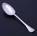 PROVINCIAL: A George II fancy-back sterling silver spoon