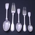 A Victorian sterling silver matched service of fiddlle and thread flatware for 8 people
