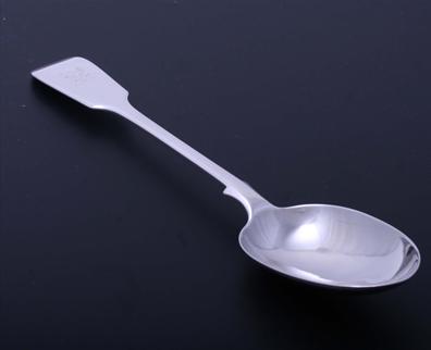 A Victorian fiddle pattern sterling silver table spoon