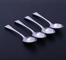 Set of four George IV sterling silver Old English pattern dessert spoons