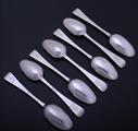 Seven George III Irish silver Hanoverian pattern tablespoons