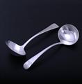 A pair of George III sterling silver Old English pattern sauce ladles