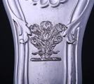 A Regency sterling silver Hourglass pattern dessert spoon