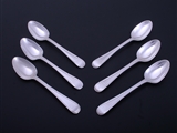 Set of six Victorian Irish Old English thread pattern teaspoons