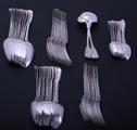 Service of George IV fiddle pattern sterling silver flatware for twelve people