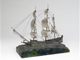Magnificent continental silver ship centrepiece