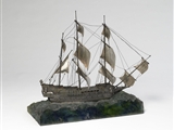 Magnificent continental silver ship centrepiece