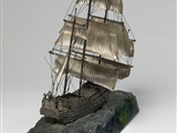 Magnificent continental silver ship centrepiece