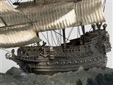 Magnificent continental silver ship centrepiece