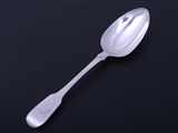A George IV sterling silver fiddle pattern table spoon
