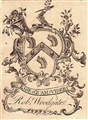 An 18th century framed armorial bookplate