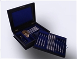 Fine Victorian rare pattern sterling silver dessert service for 8 people