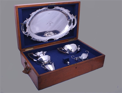Five piece Victorian sterling silver tea and coffee service