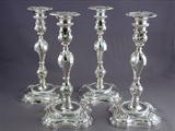 George II Period Sterling Set of 4 Candlesticks
