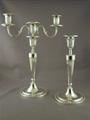 George III Sterling Pair Candelabra with Pair Candlesticks en suite