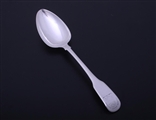 An antique fiddle pattern sterling silver table spoon