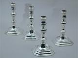 Queen Anne Britannia Silver Set of 4 Candlesticks