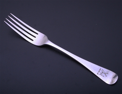 A George IV Old English pattern sterling silver dessert fork
