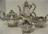 Antique English , Early Victorian, Sterling Tea & Coffee Set. 1840.