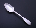 A George IV sterling silver fiddle and thread pattern table spoon