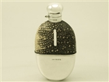 Sterling Silver and Snake Skin Hip Flask - Antique George V