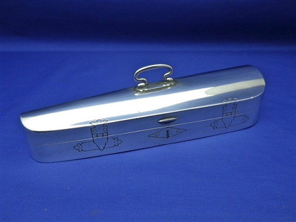 Antique English Sterling Silver Violin Case Snuff Box