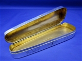 Antique English Sterling Silver Violin Case Snuff Box
