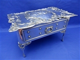 Antique English Sterling Silver Jewellery Casket