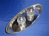 Antique English Sterling Silver Double Inkwell Ink Stand