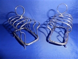Pair Antique English Sterling Silver Toast Racks